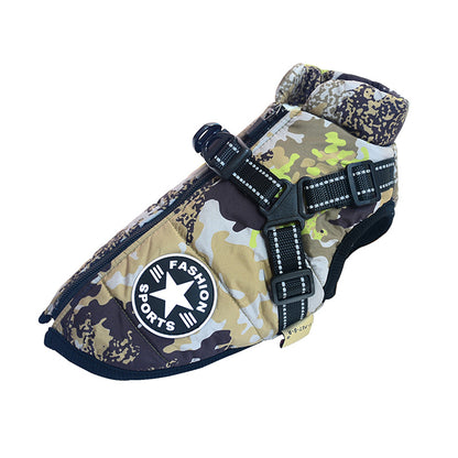 Waterproof Dog Jacket with Harness, Small to Large